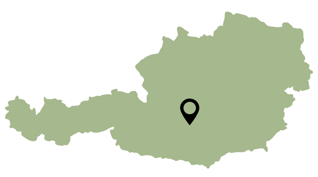 Karte von Österreich wo das Gästehaus zum Kreischberg eingezeichnet ist